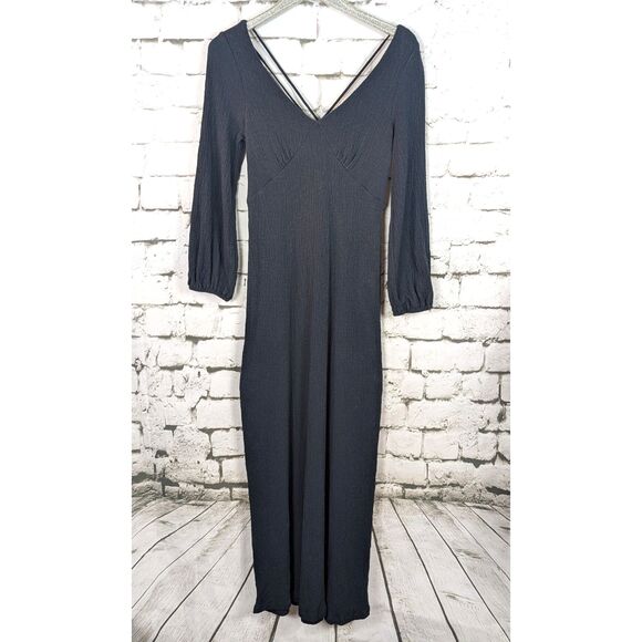 FREE PEOPLE BEACH "Amalfi Coast" Gauzy Maxi Dress Boho Goth Whimsigoth MEDIUM - Picture 2 of 8